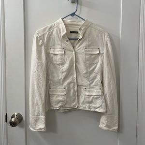 Tahari Cream Linen Blend Lightweight Jacket Blazer Women’s Small